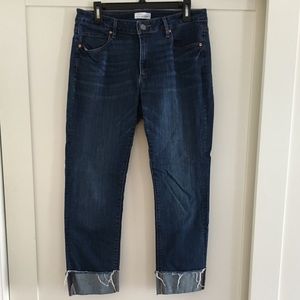 LOFT Frayed Cuff Cropped Jeans